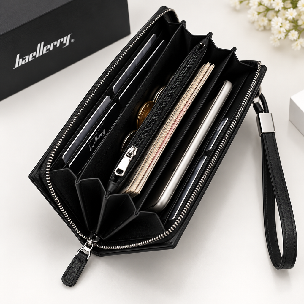Formal PU Leather Clutch Bag for Women - Black