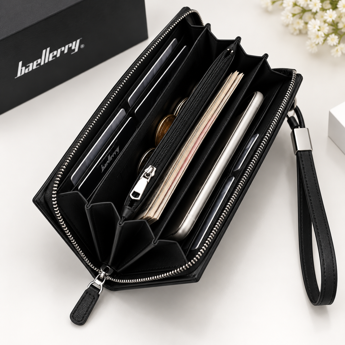 Formal PU Leather Clutch Bag for Women - Black