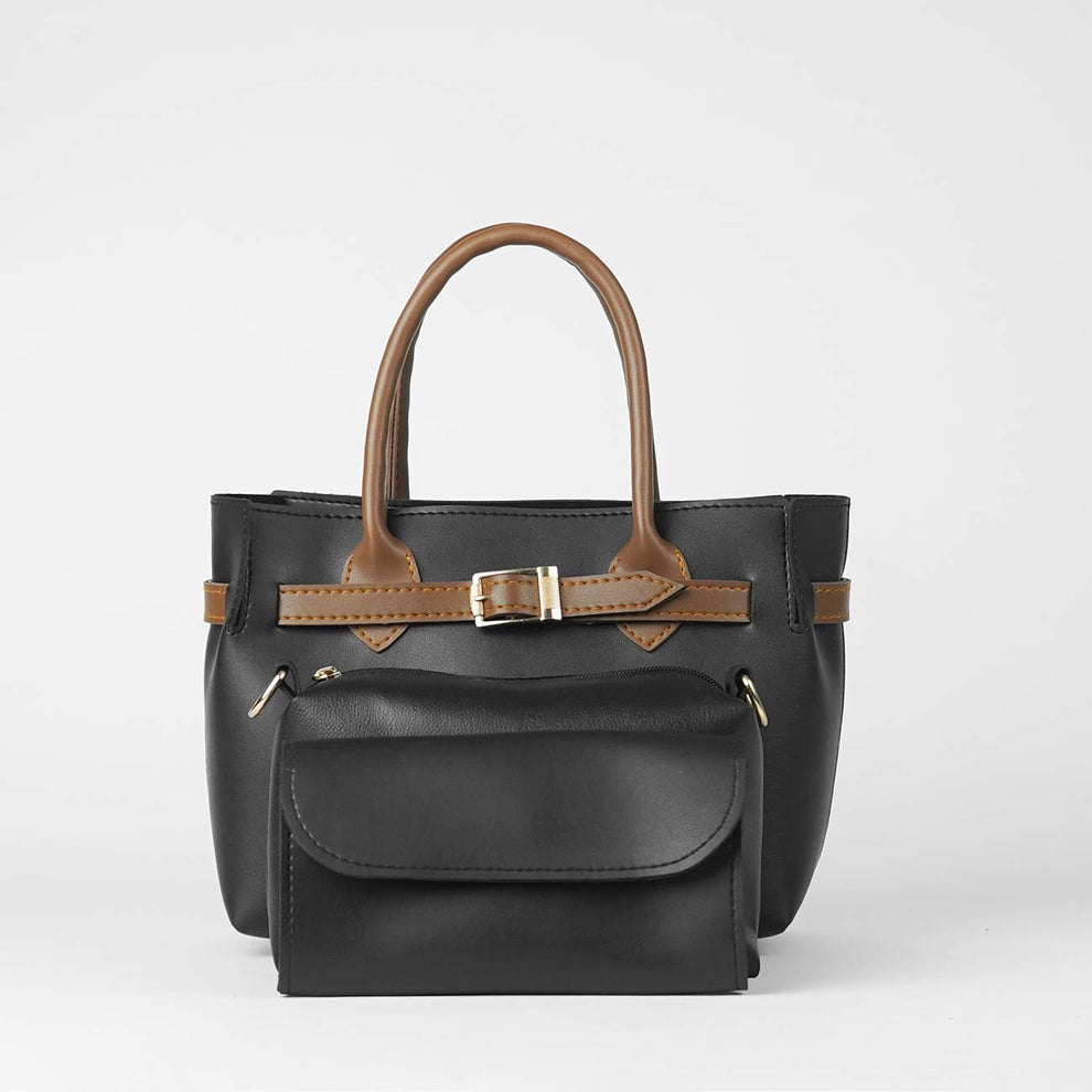 Women's 3-Piece Handbag Set – Handbag, Pouch, Clutch & Long Strap