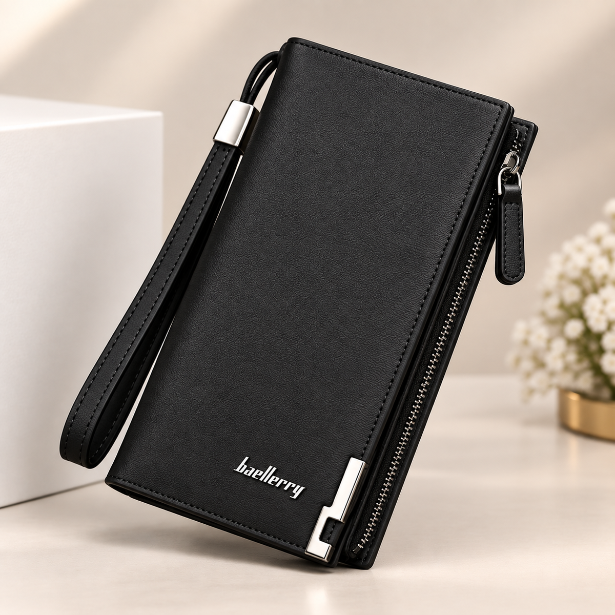 Formal PU Leather Clutch Bag for Women - Black